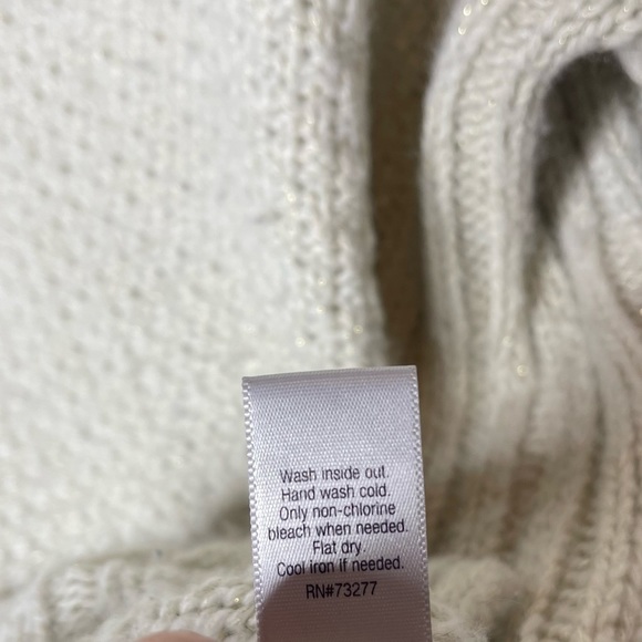 JENNIFER LOPEZ Cream Oversized Cowl Neck Sweater XS - Picture 7 of 7